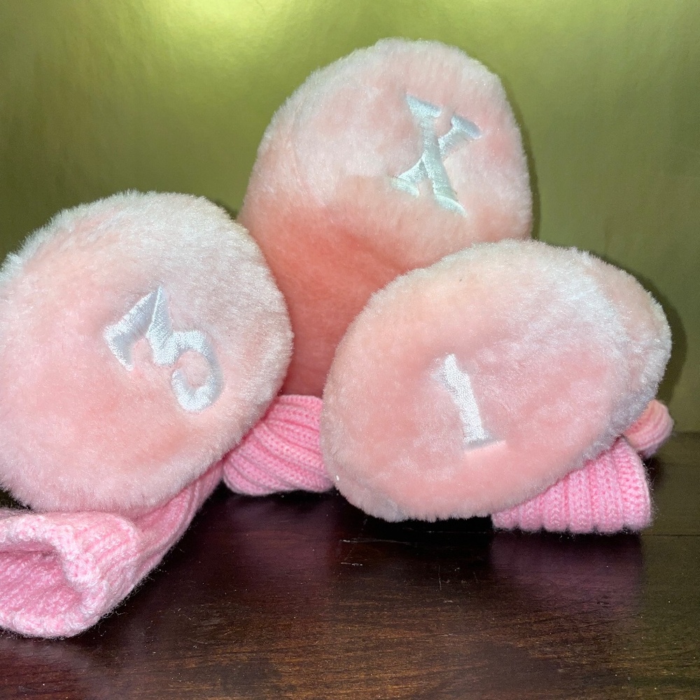 3 Arnold Palmer Pink Golf Club Long‎ Neck Tadpole Head Covers